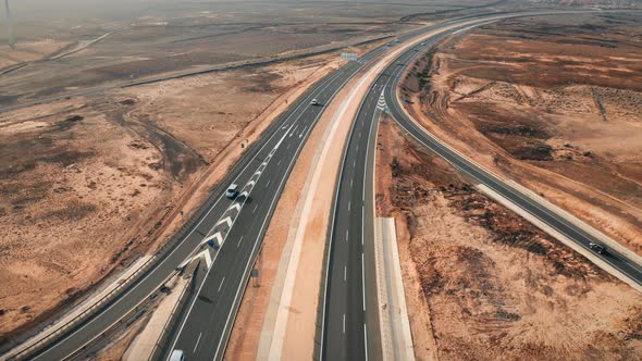 Interstate Highway Road In Rocky Desert alt