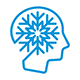 Frost Mind Logo - Abstract Human Head and Snowflake
