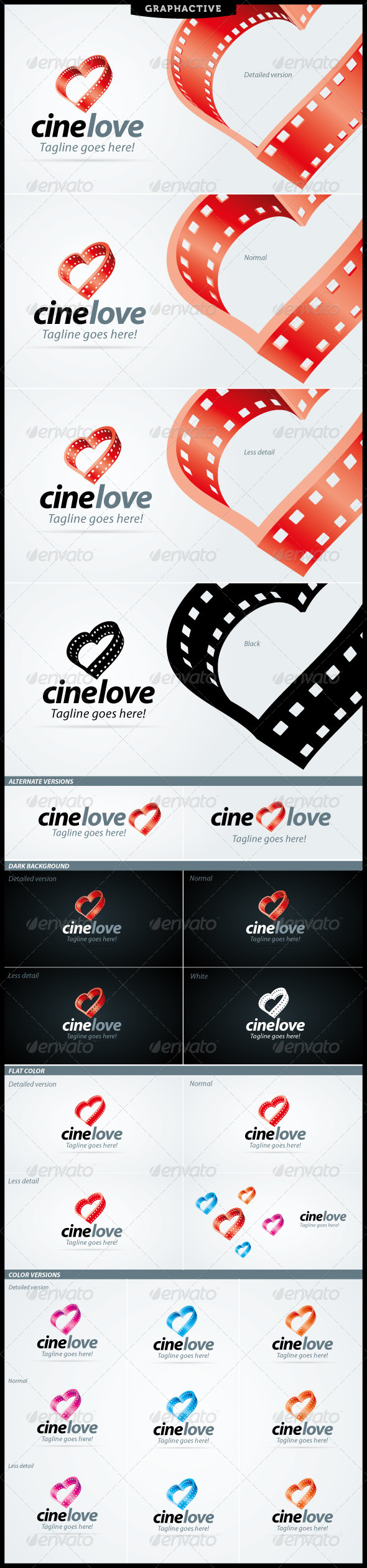 CineLove Logo For Video And Film Business - Symbols Logo Templates