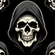 2D skull Grim Reaper pattern tile texture
