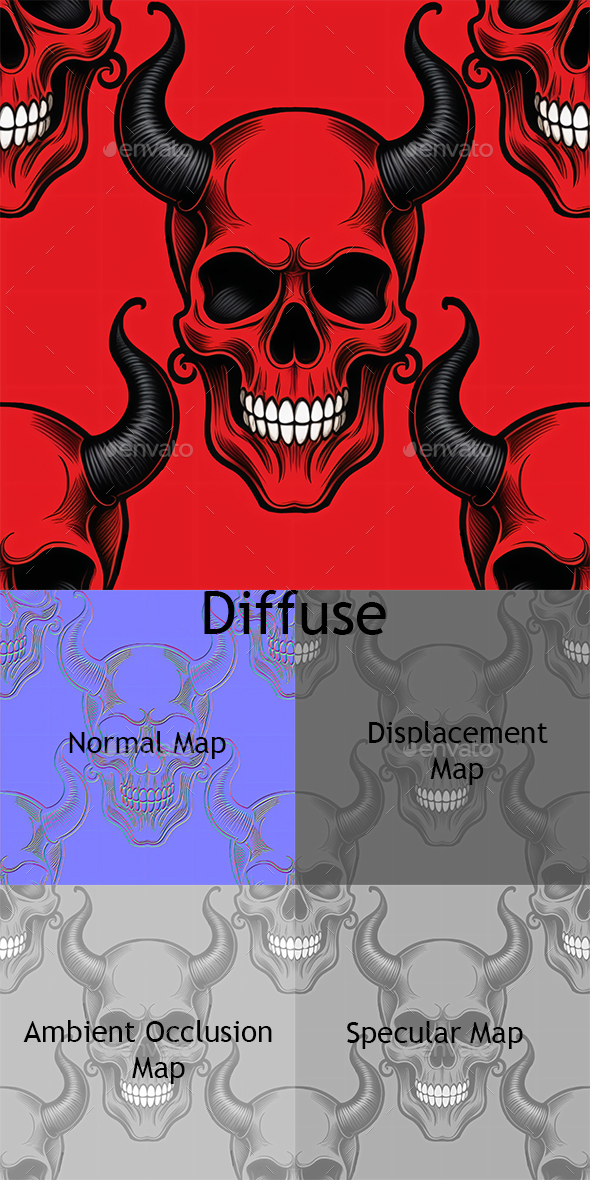 [DOWNLOAD]2D skull Devil pattern tile texture