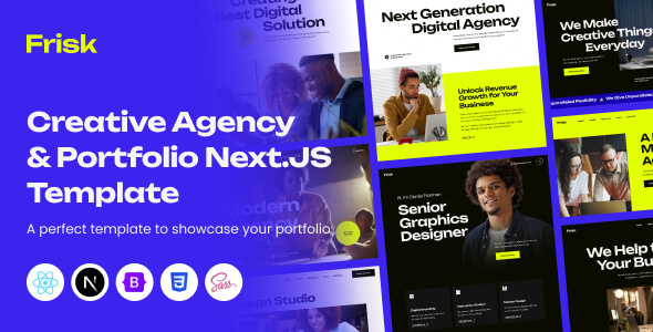 Frisk - Creative Agency & Portfolio React NextJs Template
