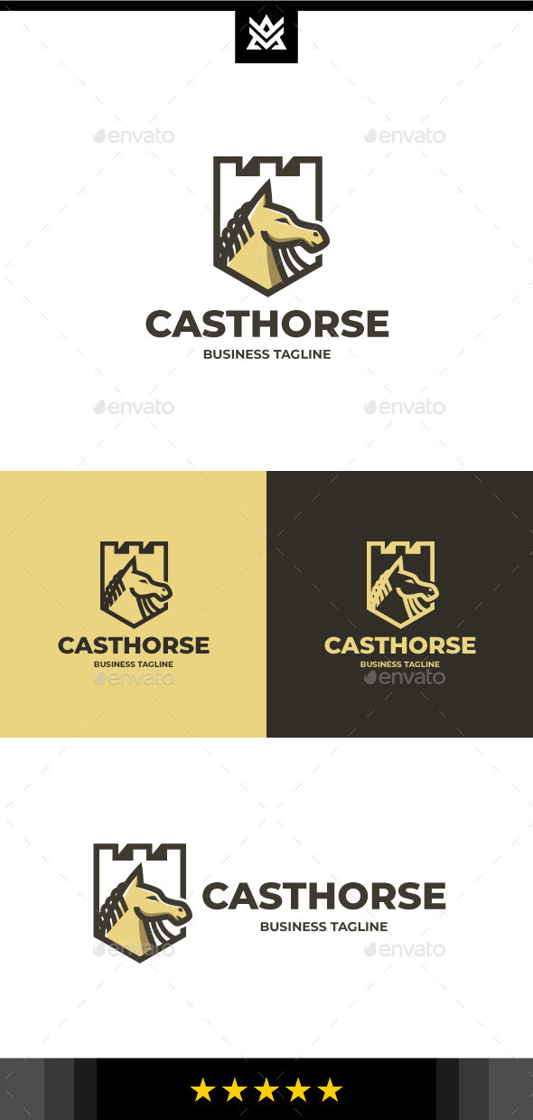Castle Horse Logo Template