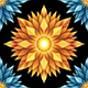 2D crystal sun pattern tile texture