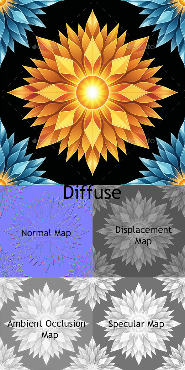 [DOWNLOAD]2D crystal sun pattern tile texture