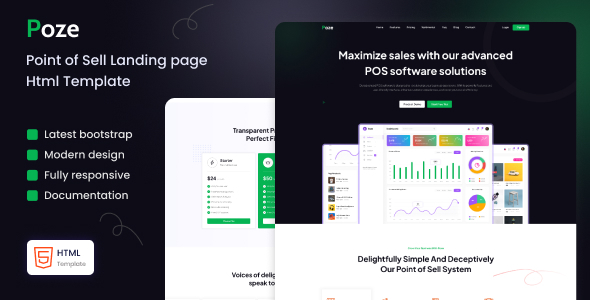 Poze - Point of Sale Landing Page HTML Template
