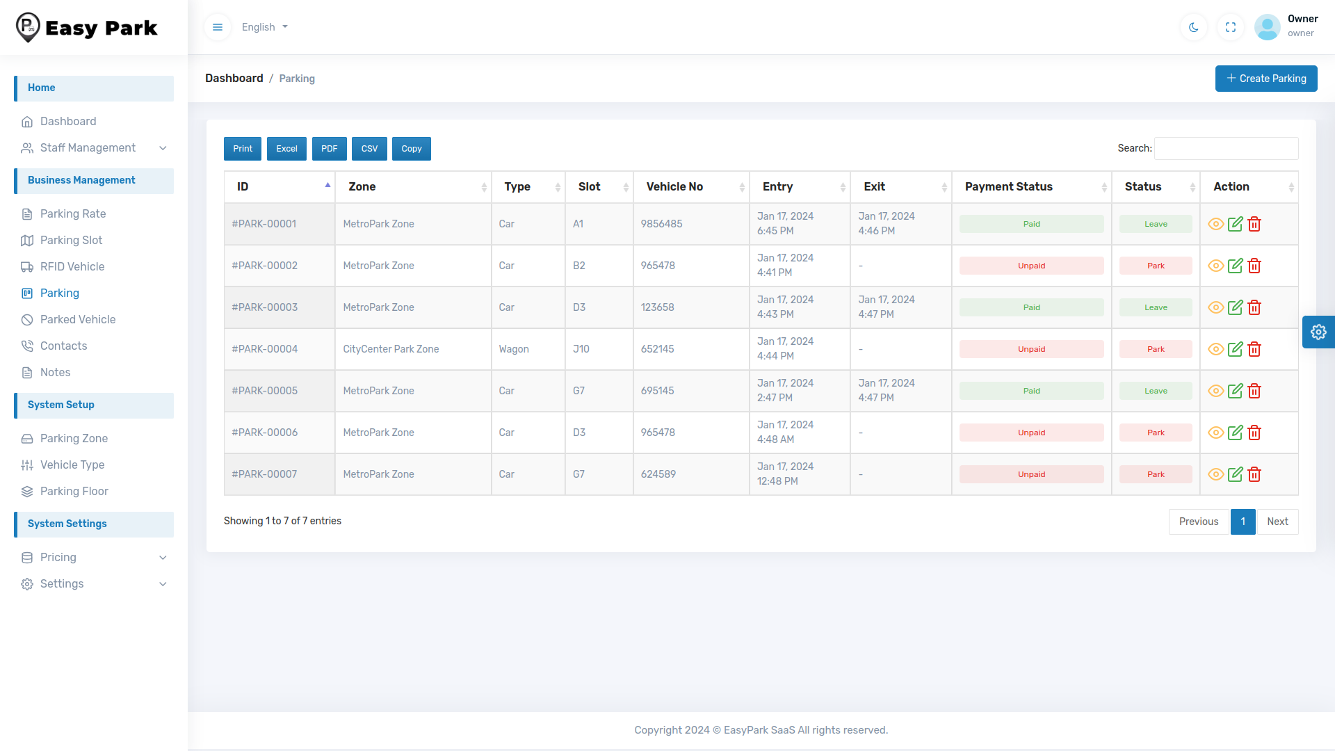 EasyPark SaaS - Vehicle Parking Management System by smartwebinfotech