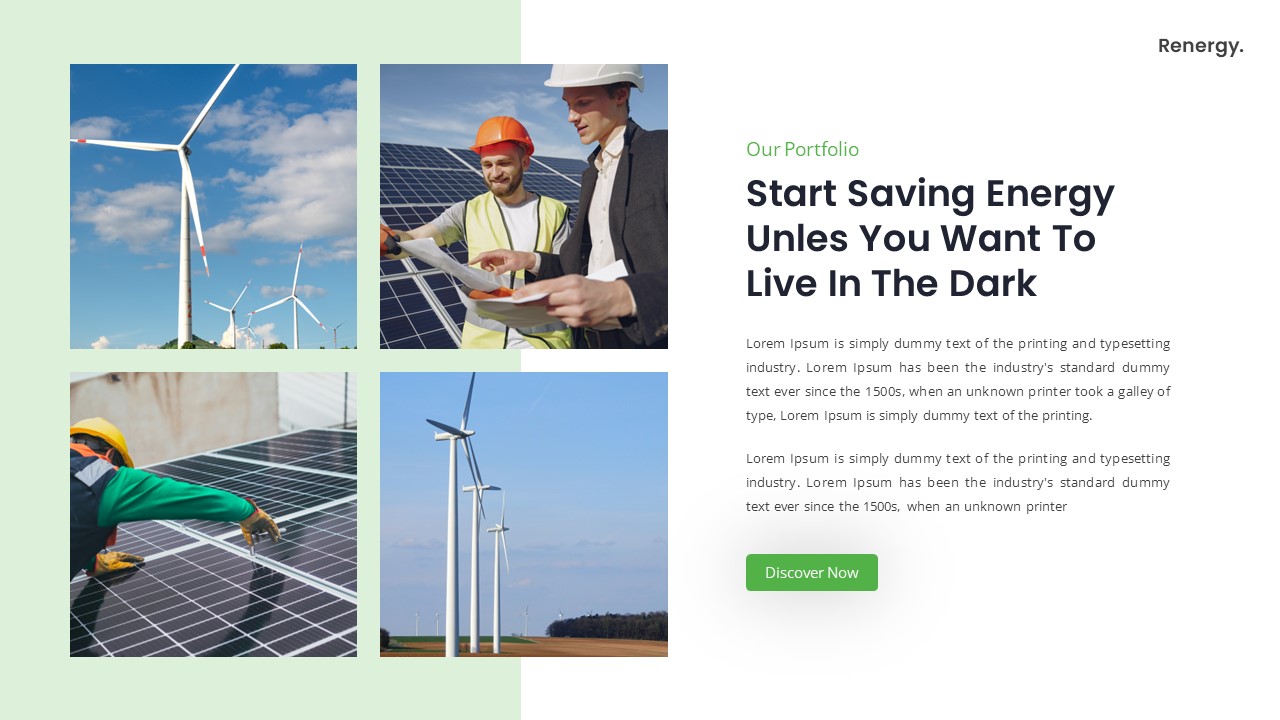 Renergy - Renewable Energy PowerPoint Template, Presentation Templates