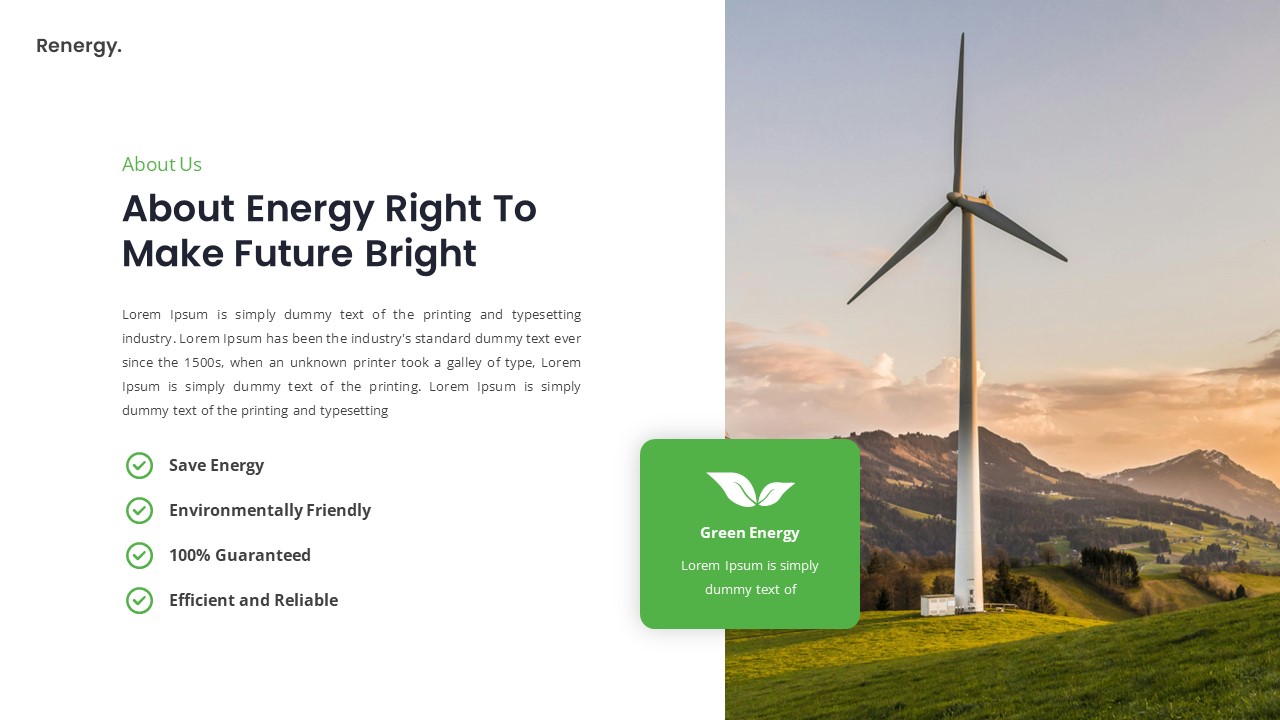 Renergy - Renewable Energy Keynote Template, Presentation Templates