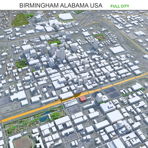 Birmingham Downtown city Alabama 8km