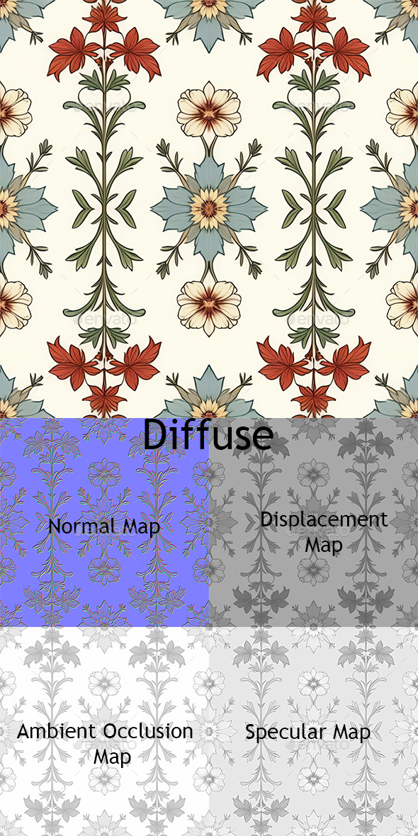 [DOWNLOAD]2D Flower pattern tile texture