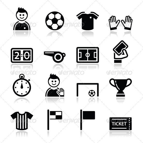 Soccer / Football Vector Icons Set - Sports/Activity Conceptual