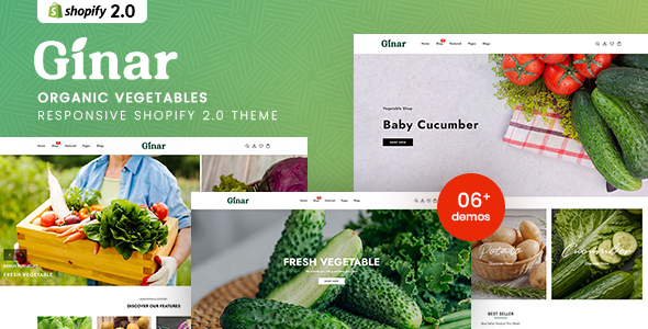 Gınar - Organic Vegetables Responsive Shopify 2.0 Theme