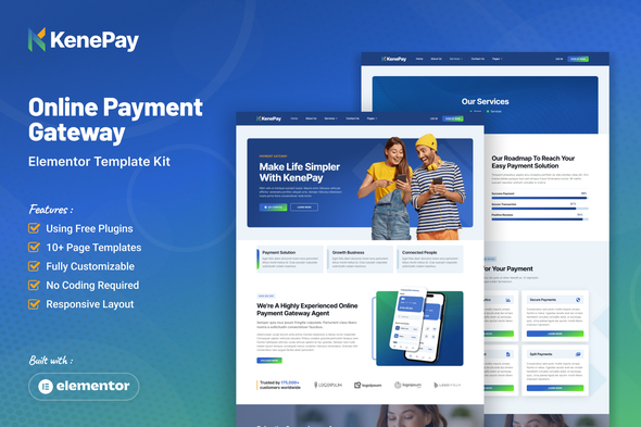 Kenepay - Online Payment Gateway Elementor Template Kit