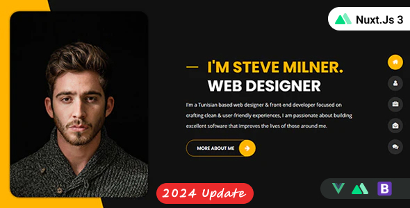 Tunis - Personal Portfolio Vue NuxtJs 3 Template