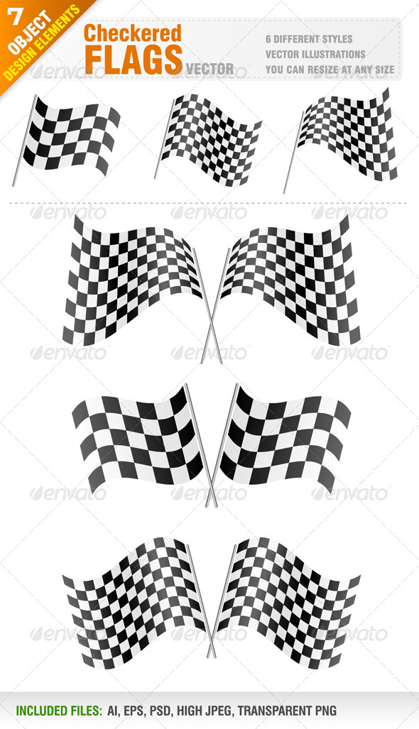 Checkered Flags Set - Man-made Objects Objects