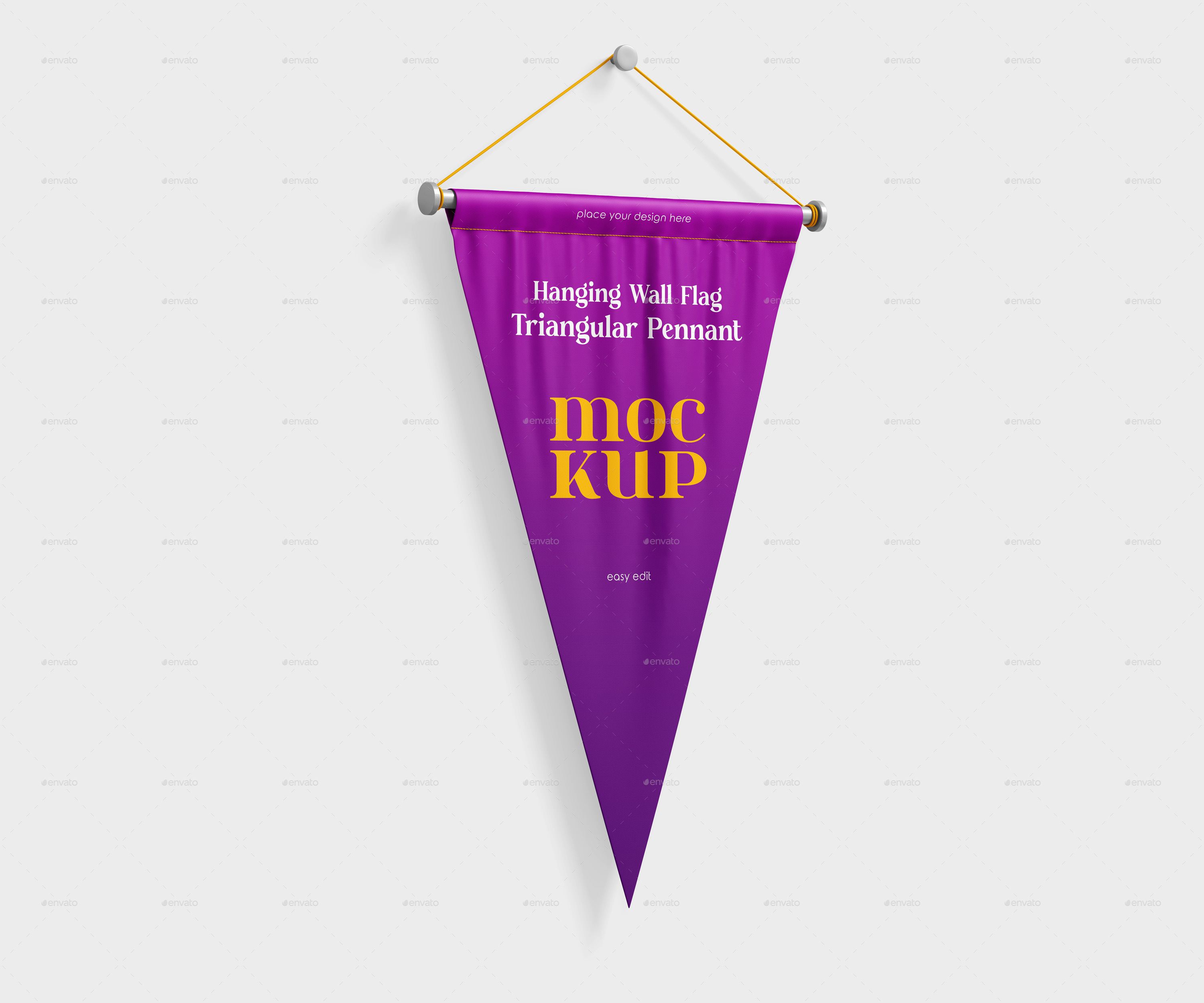 Hanging Wall Flag Triangular Pennant Mockup Set, Graphics | GraphicRiver