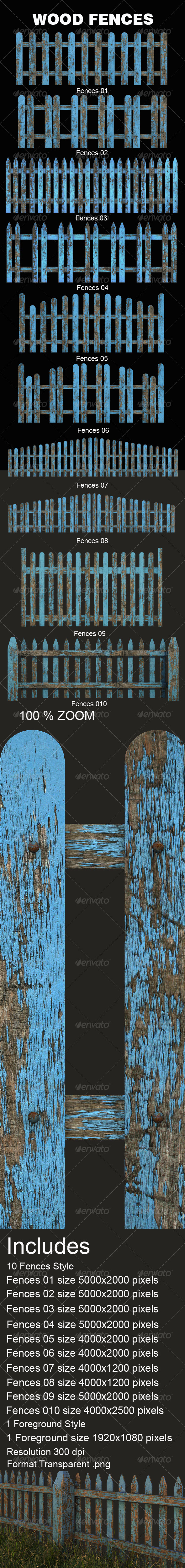 Old Wood Fences - Objects 3D Renders