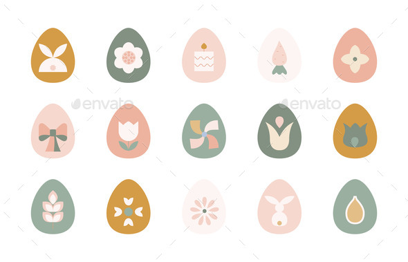 Abstract Geometric Easter Egg Icons