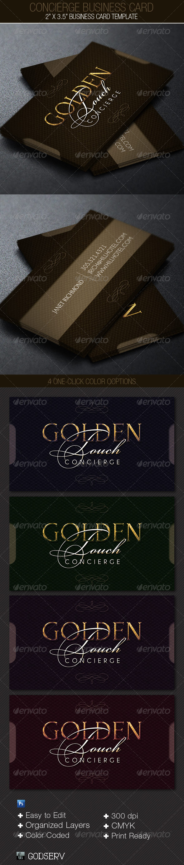 Concierge Business Card Template - Industry Specific Business Cards