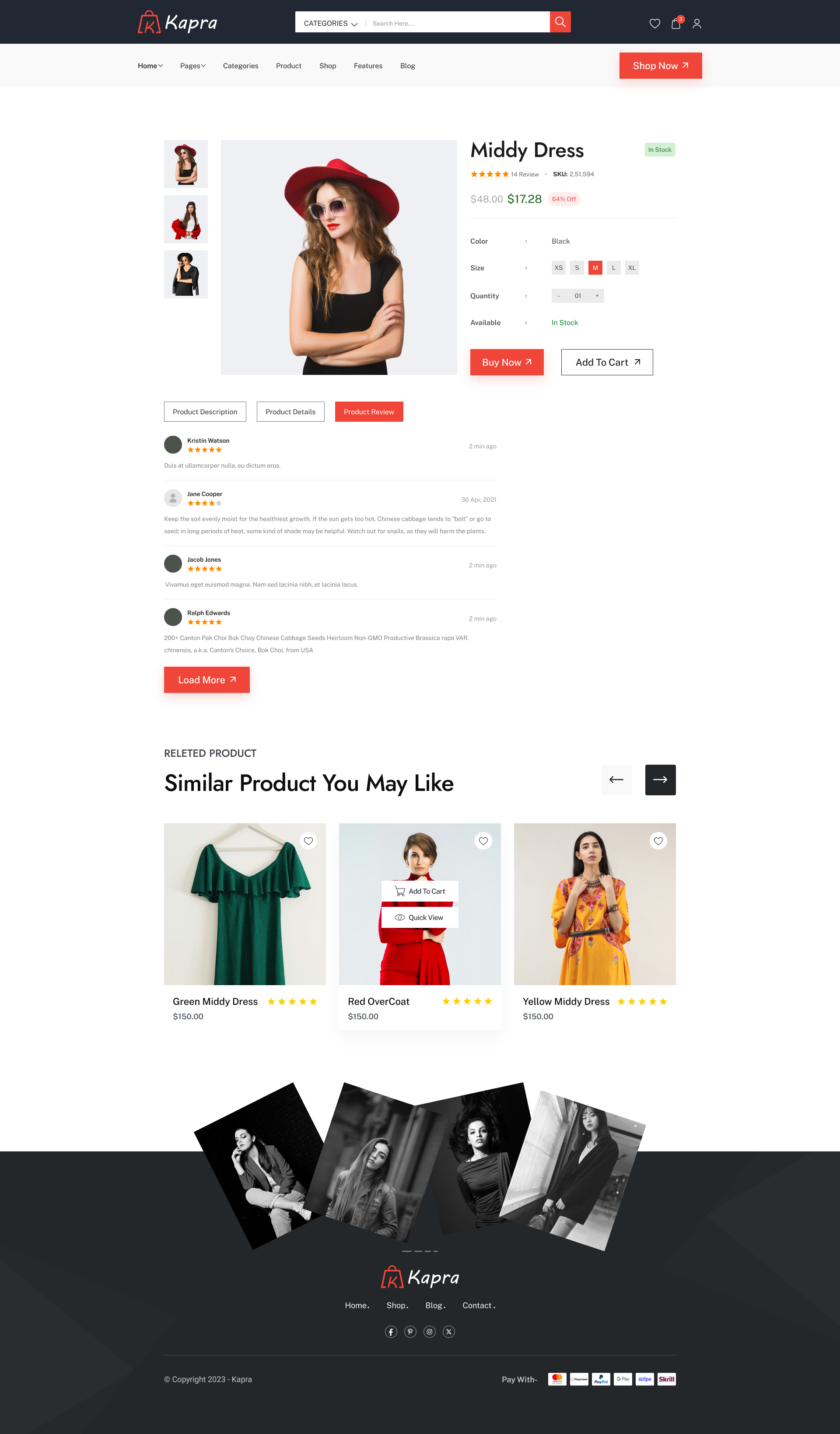 Kapra - Fashion E-commerce Website Figma Template By Bplugins 