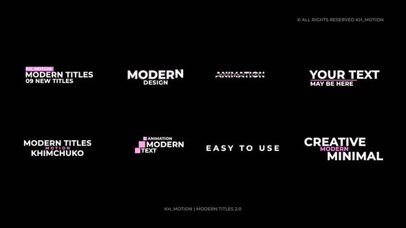 Modern Titles 2.0 | After Effects