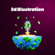 Earth day 3d Illustration Icon Pack