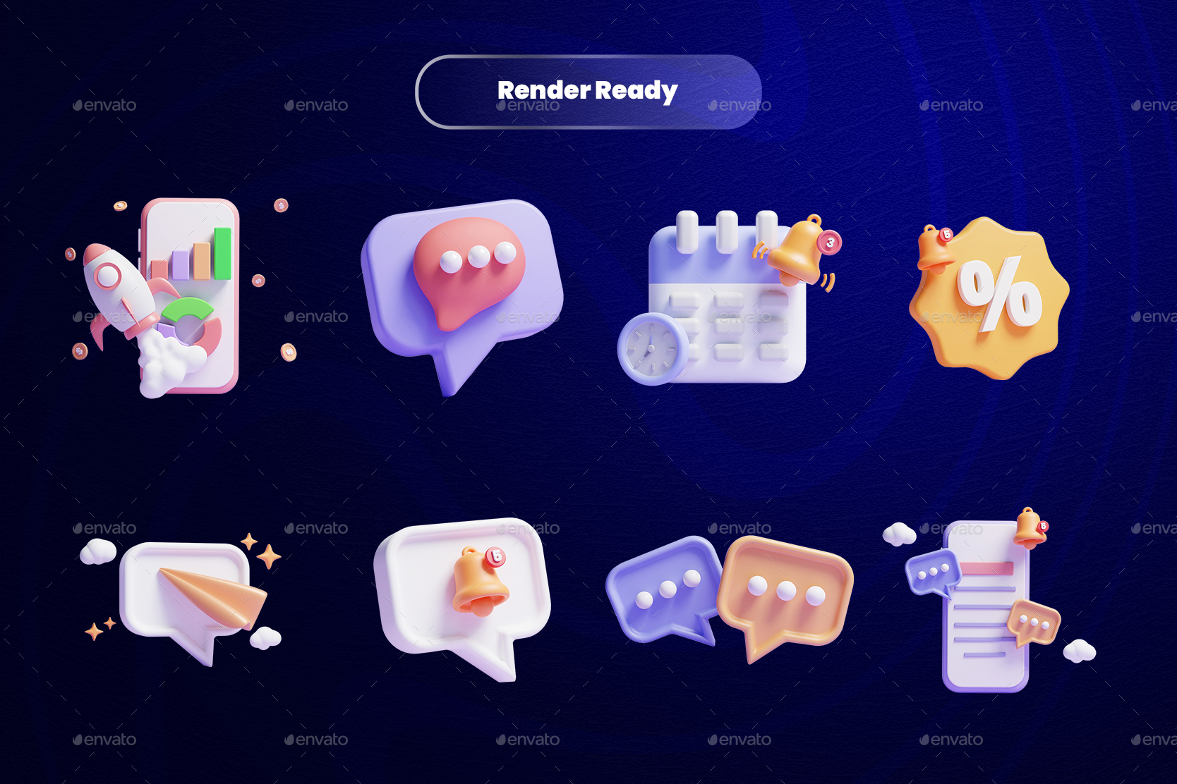 Digital marketing 3d Illustration Icon Pack, Graphics | GraphicRiver