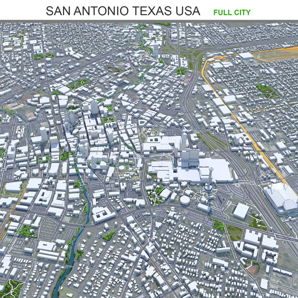 [DOWNLOAD]San Antonio city Texas 3d model 80km