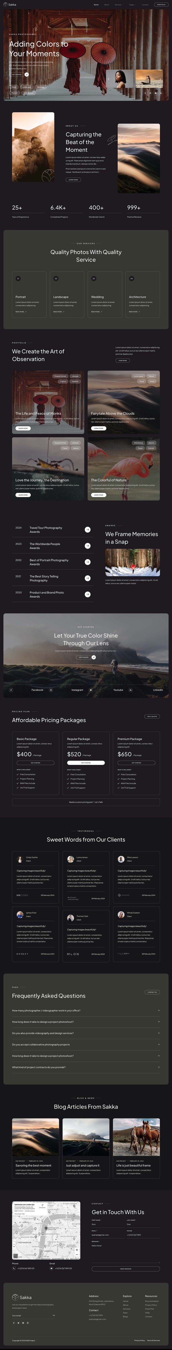 Sakka - Photography Service & Portfolio Elementor Template Kit