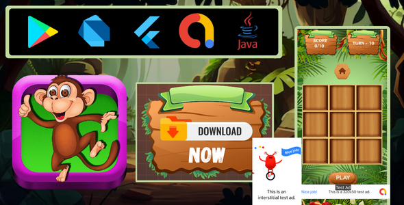 Monkey Touch Game App  - Mobile Games App in Flutter