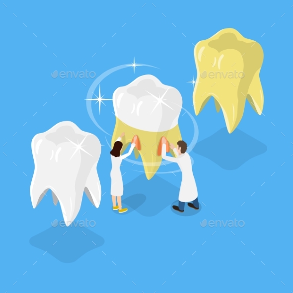 [DOWNLOAD]3D Isometric Flat Vector Illustration of Teeth