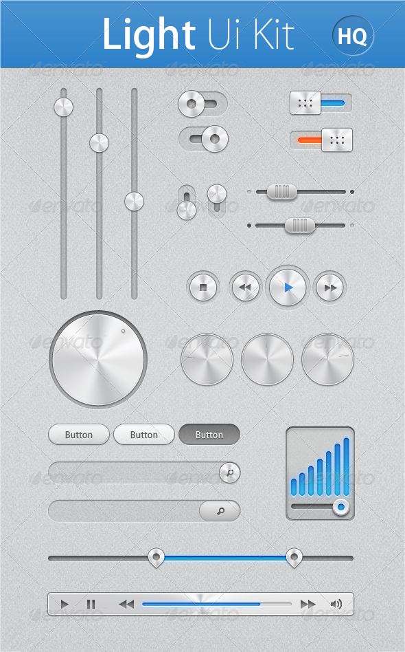 Light Ui Kit - User Interfaces Web Elements