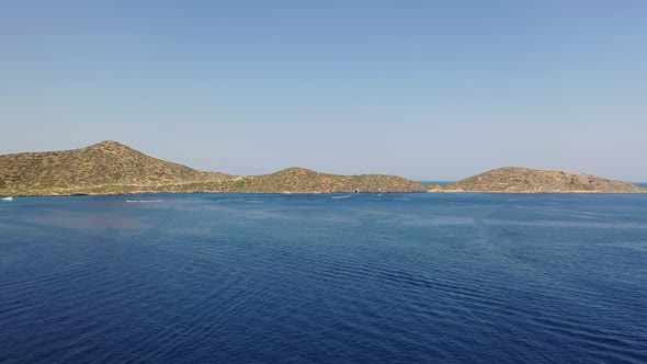 Aerial View of Boats in the Mediterranean Sea, Crete, Greece