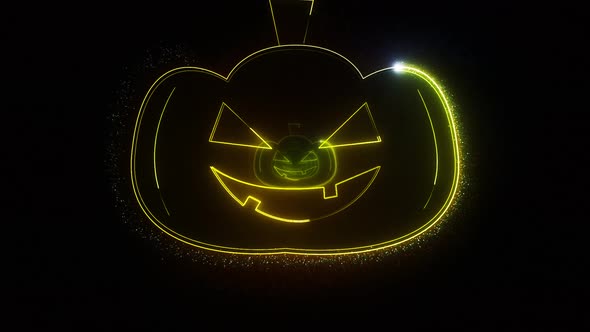 Neon Pumpkins Loopable Animation