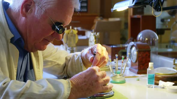 Horologist repairing a watch alt