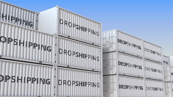 Containers with DROPSHIPPING Text alt