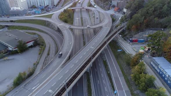 Aerial View of Elevated Interchange