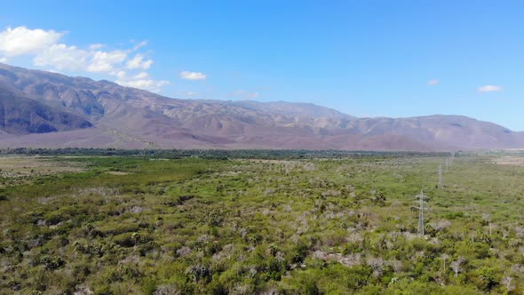 High Drone View Of Mountains And Trees