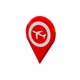 Red Airport Map Location 3D Pin Icon V1 - VideoHive Item for Sale