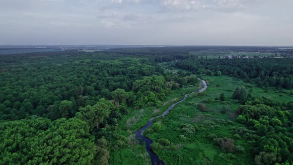 Drone Flies Over a Amazing Landscape in Summer alt