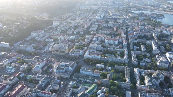 Kyiv Cityscape, Ukraine, Aerial View, Kiev, Slow Motion alt