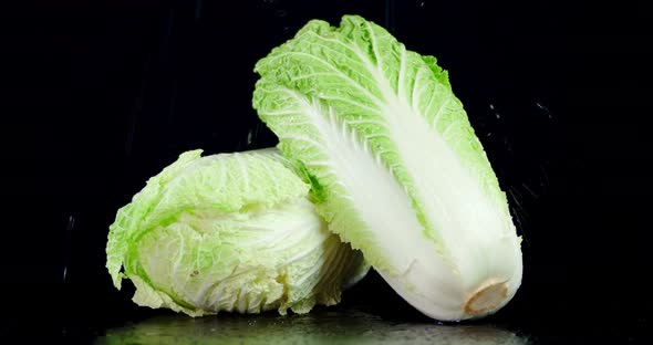 Chinese Cabbage Falling Water Drops. alt