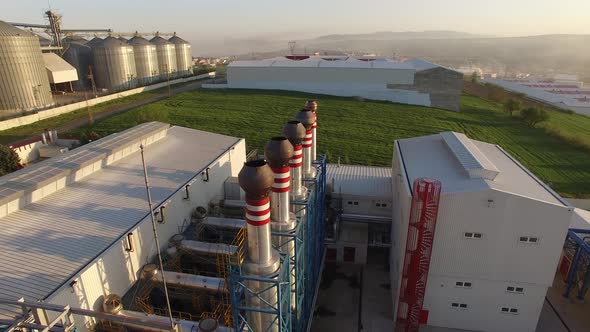 Energy factory on sunset