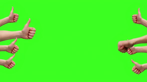 Thumbs Up Gestures Green Screen alt