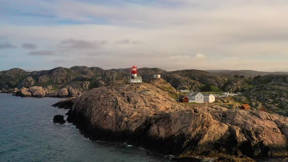 Coastal Lighthouse. Lindesnes Lighthouse Is a Coastal Lighthouse at the Southernmost Tip of Norway. alt