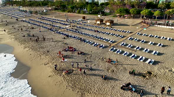 Summer Cleopatra Beach aerial view 4 K alt