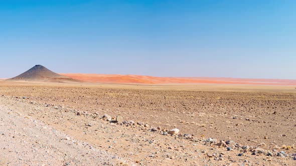 Panorama on colorful sand dunes and scenic landscape in the Namib desert, Namibia, Africa alt