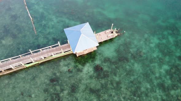 Clear Ocean Water Pier Drone Footage