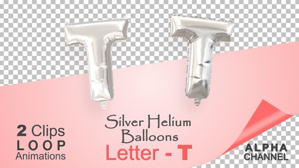 Silver Helium Balloons With Letter – T